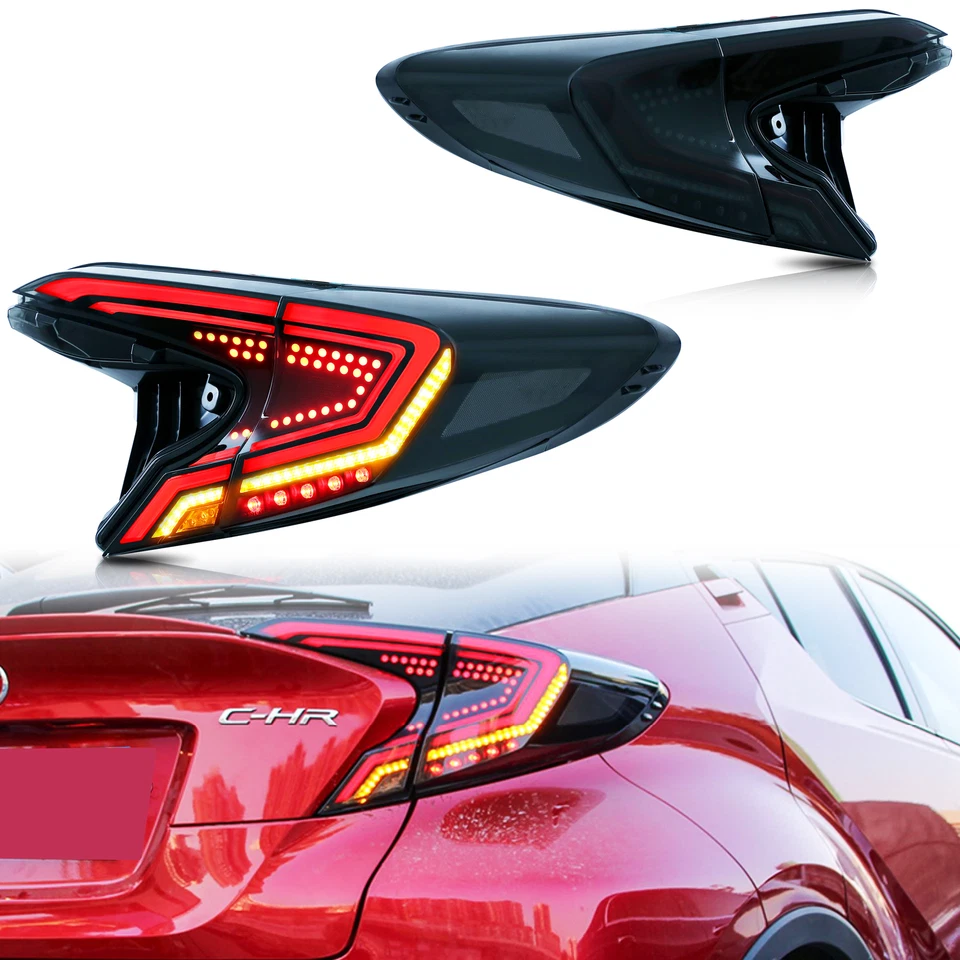LED Tail Lights For Toyota C-HR 2018-2022 Animation Black Rear Lamps Assembly  - Image 1 of 4