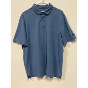 Men's Tommy Bahama Striped Short Sleeve Polo Shirt Blue Size XL - Picture 1 of 7
