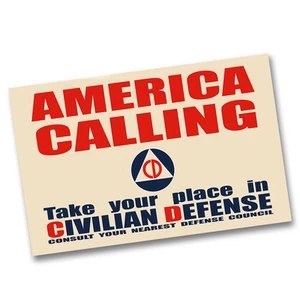 Zwei America Calling Nehmen Sie Ihren Platz im Zivilschutz ein 11x17 Poster - Bild 1 von 1