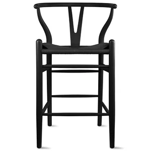 Farmhouse Style Wishbone Counter Height Bar Stool with Backs Wood Stool Chairs - Picture 1 of 59