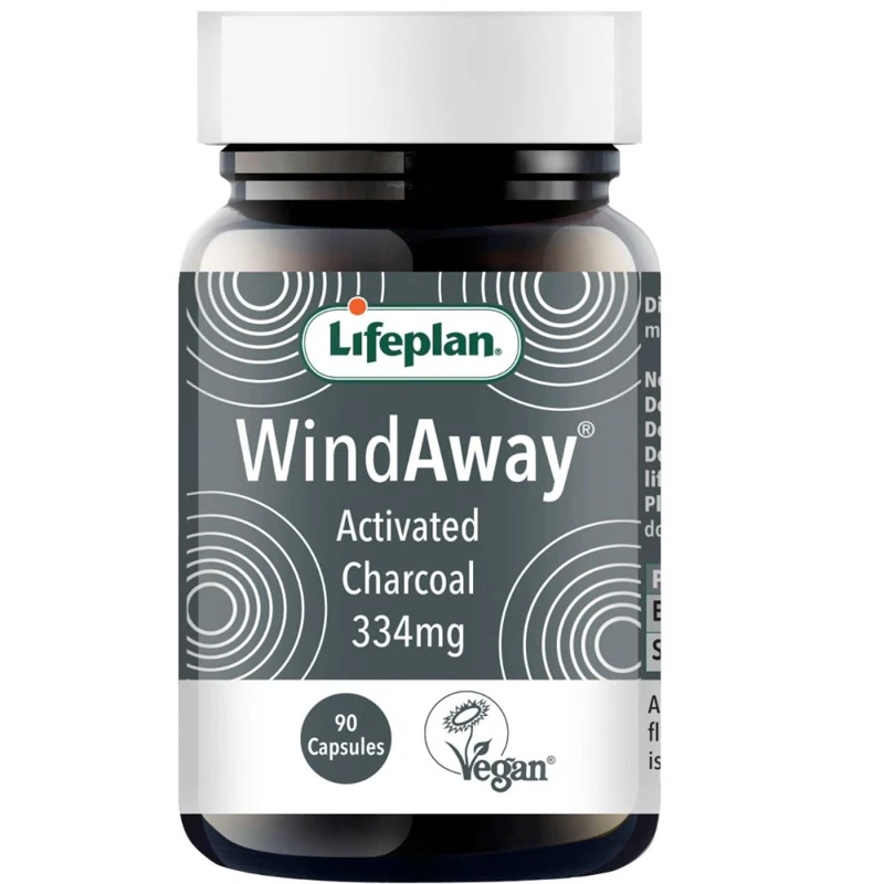 Lifeplan WindAway Activated Charcoal 334mg 90 Capsules