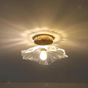 7W Ceiling Pendant Light Glass Fixtures Flush Mounted Lotus shape Indoor Lamp - Picture 1 of 8