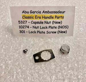 Abu Garcia 5327 Capsule Nut, 10274 Lock Plate & 301 Screw - "Classic Era 1970's" - Picture 1 of 2