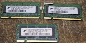 LOT OF 3 MICRON 512MB DDR2 (TESTED) LAPTOP MEMORY MODULES - Picture 1 of 3