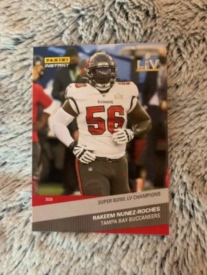 Rakeem Nunez-Roches 2020 2021 Panini Instant Super Bowl LV ONLY NFL Card SP - Image 1 of 2