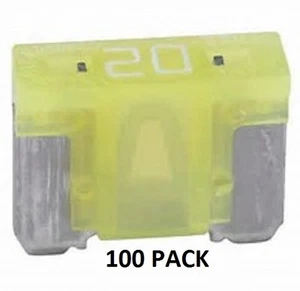 PACK DE 100 - FUSIBLES DE HOJA DE BAJO PERFIL - MINI AUTOMOTRIZ DE 20 AMPERIOS #ATM20LP-100PK - Imagen 1 de 2