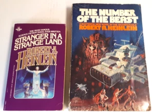 Lot of 2 Robert Heinlein Books Number of the Beast + Stranger in a Strange Land - Picture 1 of 13