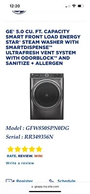 Ge 5.0 Cu Capacidad Smart Carga Frontal Energy Star Foto 1 de 4