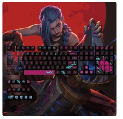 Arcane:League Of Legends Jinx Keycap Button PBT Cherry MX For Keypads 123 Keys - Image 1 of 4