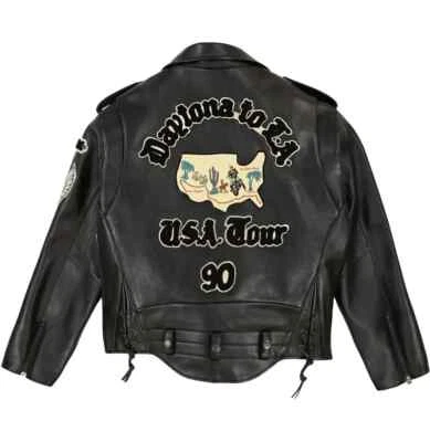 NEW Avirex Mens Daytona to L.A USA Black Tour 90s Motorcycle Leather Jacket NWT - Image 1 of 4