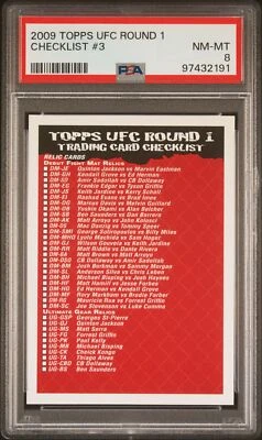 2009 Topps UFC Round 1 Checklist #3 PSA 8 - Image 1 of 2