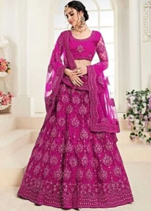 Lehenga Choli Pink Bollywood Lehenga Designer Party Indian Wedding Saree Sari - Picture 1 of 3
