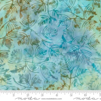 Blue Ridge Batiks Leaf Aqua Frost for Moda 1/2 YD 4367 24 - Image 1 of 2