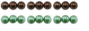 140 x 6mm Glass Pearl Beads - Dark Brown or Green  - UK Seller - Picture 1 of 3
