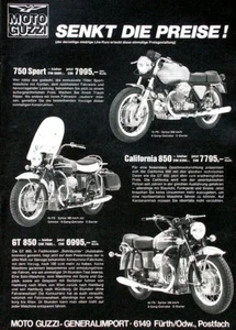 Moto Guzzi 750 Sport, 850 GT, 850 California Werbung 1973 - Bild 1 von 1