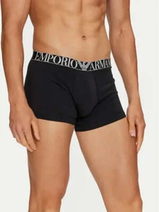 Emporio Armani 3 Pack Organic Cotton Trunks - Black - Picture 1 of 8