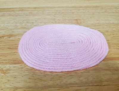 HANDLEY HOUSE Dollhouse Oval Rug Pink Yarn Small 1:12 Scale Miniature Nursery