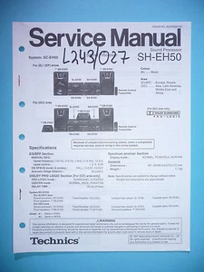 Service Manual Instructions for Technics SH-EH50, Original - Picture 1 of 1