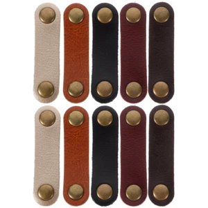 10PCS Leather USB Cord Organizer Data Cable Keeper Charging Cable Wrapper - Photo 1/12