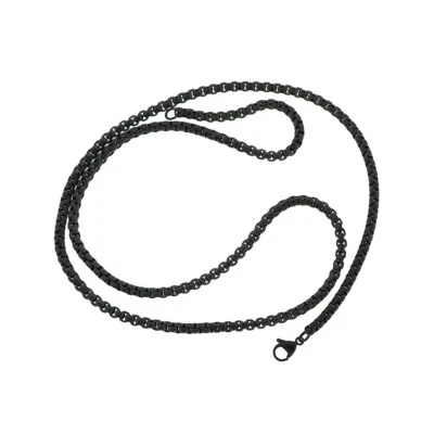 Collar Cadena Caja Acero Inoxidable Tono Gunmetal 24" - 3.5mm - 1 Collar - N605 Foto 1 de 2