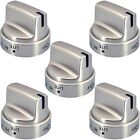 5 Pack Stainless Steel Look Control Knob Kits For GE Gas Range Stove WB03X24818