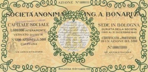 BOLOGNA 1913 * ING.A.BONARIVA ESPLORAZIONI PETROLIFERE * RARO TITOLO ORIGINALE - Foto 1 di 1