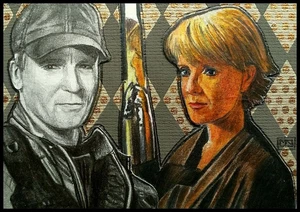 ACEO Sketch Card original drawing • Stargate SG1 • Jack O'Neill • Sam Carter - Picture 1 of 2
