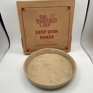 Pampered Chef Tiefe Schale Bäcker Pizza 11 1/2" x 2" Hergestellt in den USA mit Anleitung - Bild 1 von 5