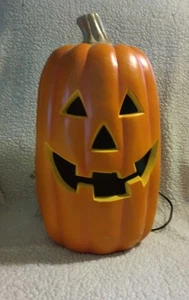 Molde soplado linterna Jack O de colección cara feliz calabaza luz eléctrica 16" - Imagen 1 de 1