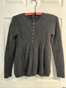 Elena Solano grau Kaschmir Knopfleiste Schlag Pullover Pulli Gr. S - Bild 1 von 5