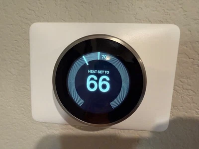 Google Nest Learning Thermostat 3rd Gen T3007ES Stainless Steel – Excellent Cond - Image 1 of 4
