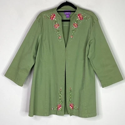 Cárdigan Blazer Suzanne Somers Collection Y2K Bordado Para Mujer Talla Grande Foto 1 de 4