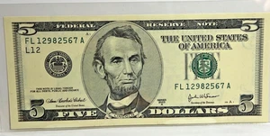 $5 2003-A   FL-A BLOCK (fw)   SAN FRANCISCO CRISP UNCIRCULATED CURRENCY BANKNOTE - Picture 1 of 2