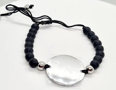 Klassisches Tigeraugen Naturstein Perlen Armband mit Gravur Platte - Bild 1 von 4