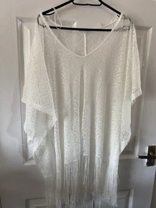 Ladies White Beach Cover Up Size S By Papaya  - Picture 1 of 1