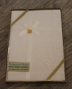 Lote De Colección Y Nuevo En Caja/3 Pañuelos Cosidos en el Dobladillo Blanco B Monograma Prensa Permanente! - Imagen 1 de 5