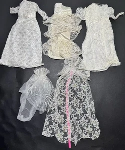 Vintage Barbie Wedding Dresses And Veils 60’s 70’s - Picture 1 of 24