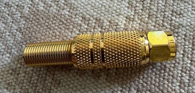 1 - GOLD PLATED SCREW ON PL-259 SPRING REINFORCED COAX CONNECTOR - Stock #985 - Image 1 of 4