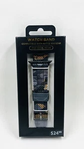Bracelet de montre pour Apple Watch 42 mm 44 mm gris/orange camouflage/métal armé - Photo 1 sur 2