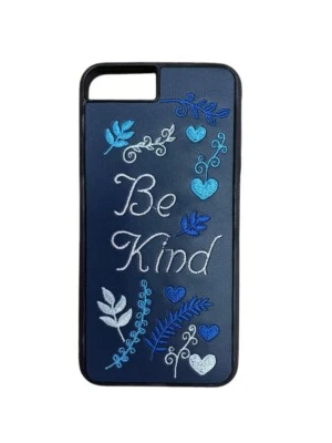 Funda Gina Concepts Suave Bordada Azul y Blanca Apta para iPhone 6/6s/7+ Nueva con Caja Foto 1 de 2