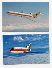 2 Continental Airlines Boeing 727 Trijet In Flight Postcards