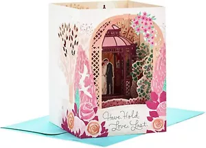 Hallmark Wedding Card ~ Paper Wonder Pop Up Shadow Box ~ Bride & Groom - Picture 1 of 2