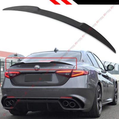 FOR 17-2022 ALFA ROMEO GIULIA QUADRIFOGLIO STYLE CARBON FIBER TRUNK SPOILER WING - Image 1 of 4