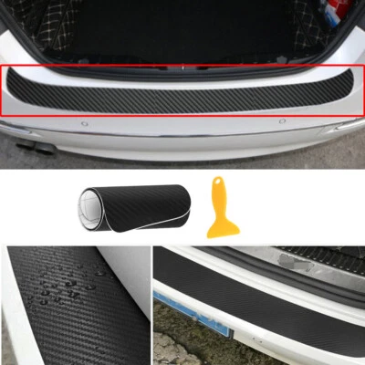 Protector de borde de parachoques trasero de coche pegatina de esquina accesorios fibra de carbono PVC Foto 1 de 4