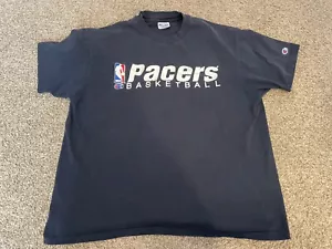 Vintage XL Champion NBA Indiana Pacers Basketball T Shirt USED Blue Made In USA - Picture 1 of 6