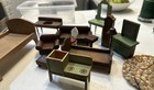 vintage wooden dollhouse furniture lot