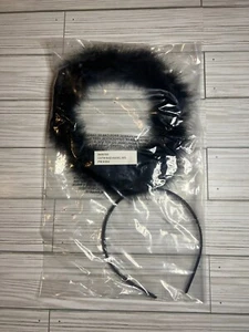 Halloween Bad Angel Black Marabou Halo Headpiece - Adjustable Costume Accessory - Picture 1 of 3