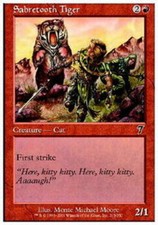 4x Sabretooth Tiger MTG 7th Edition NM Magic Regular