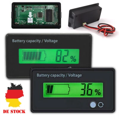 Mini Batterie Ladeanzeige Kapazität Voltmeter Staubdicht Wasserdicht LCD 12V-72V - Bild 1 von 4