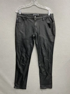 Vintage Y2K Tripp NYC Faux Leather Pleather Pants Size 32x30 Black Punk Goth - Picture 1 of 9